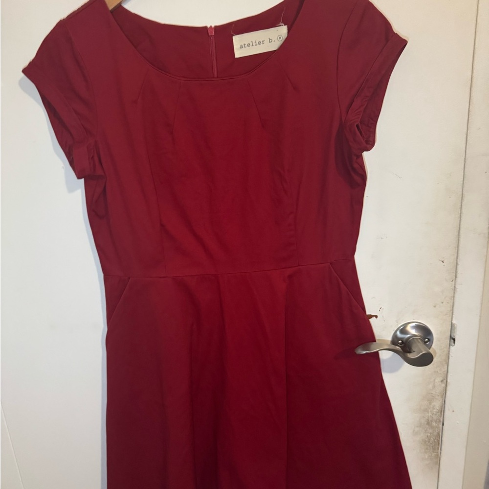Burgundy / Red Atelier B. Tea Length Dress